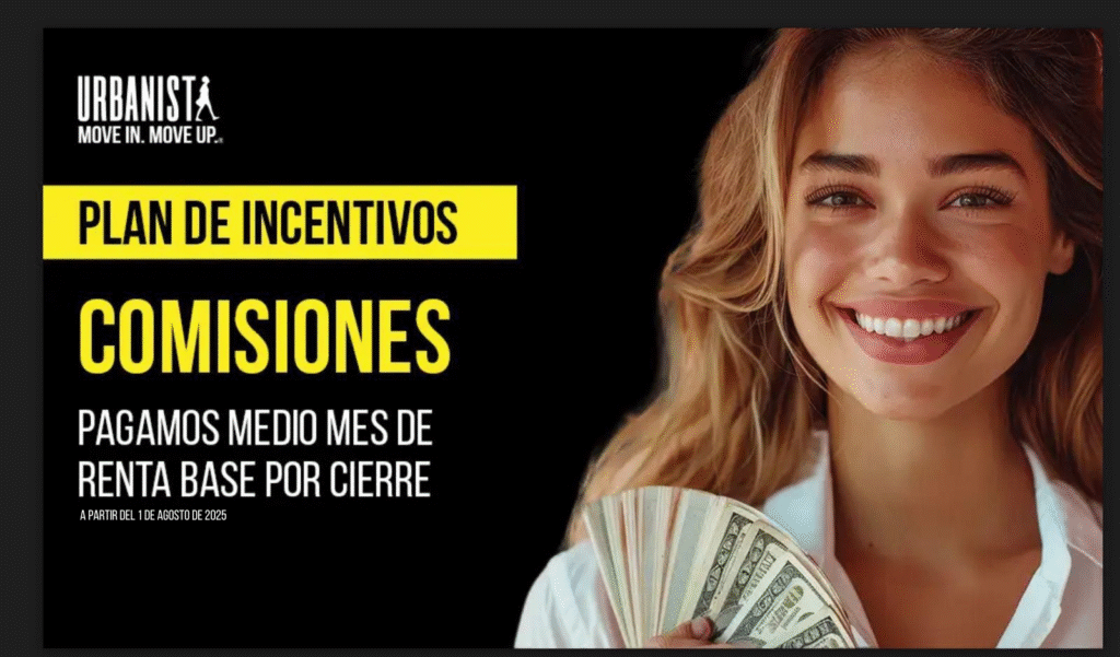 Plan de Incentivos y comisiones por renta de departamentos de urbanista
