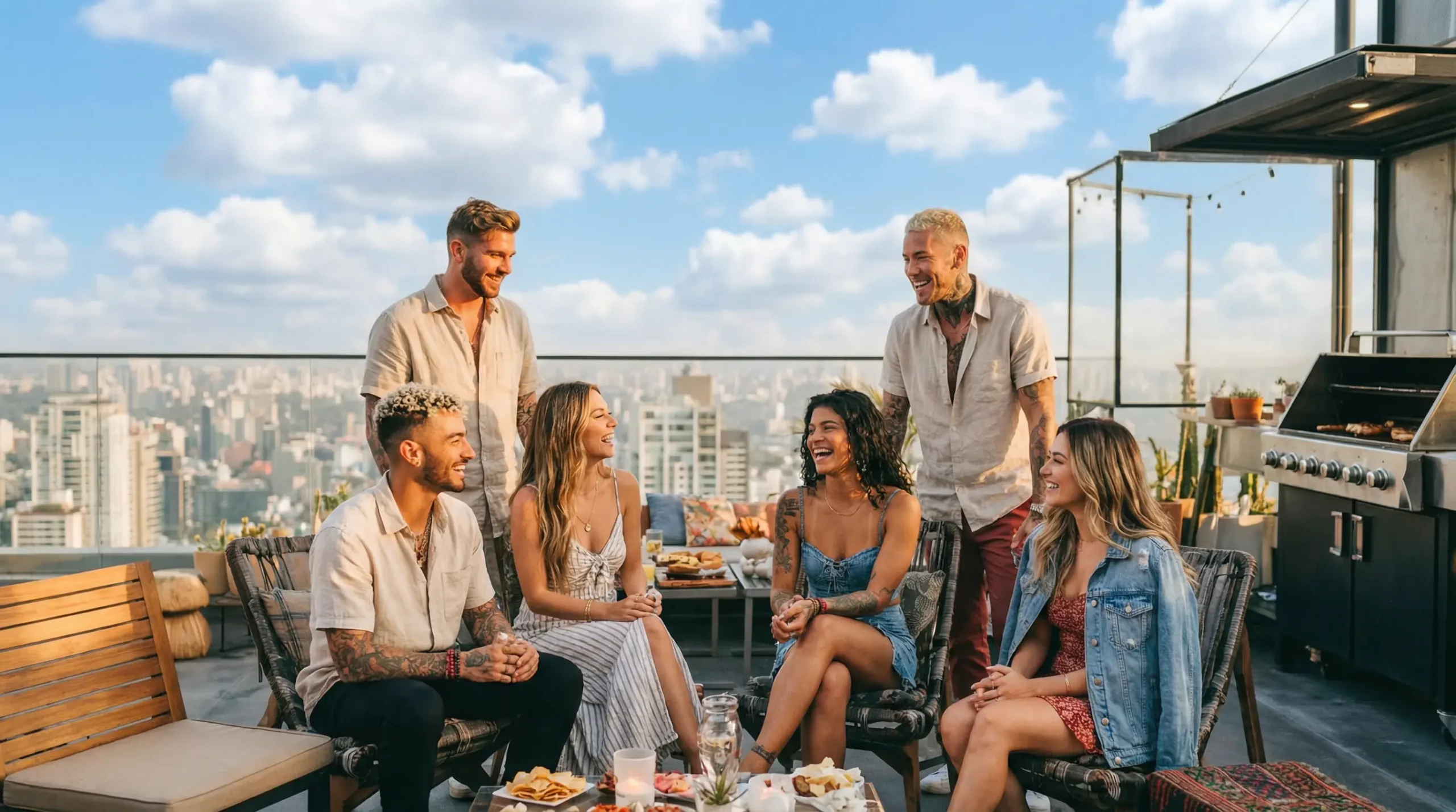 Rooftop terraza con vistas a la Ciudad de MΓ©xico